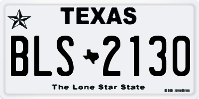 TX license plate BLS2130