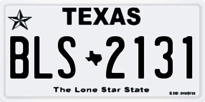 TX license plate BLS2131