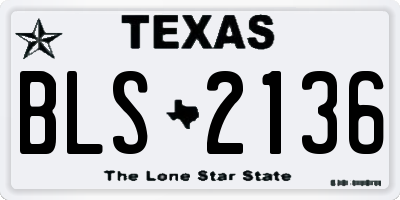 TX license plate BLS2136