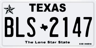 TX license plate BLS2147