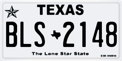 TX license plate BLS2148