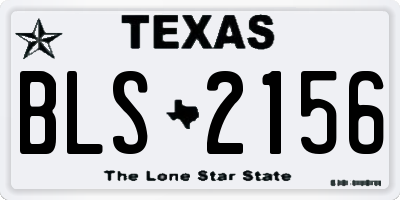 TX license plate BLS2156