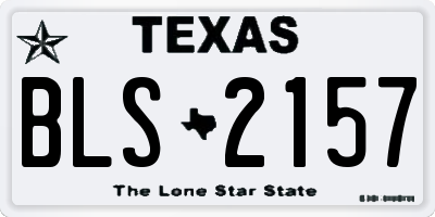 TX license plate BLS2157