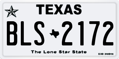 TX license plate BLS2172