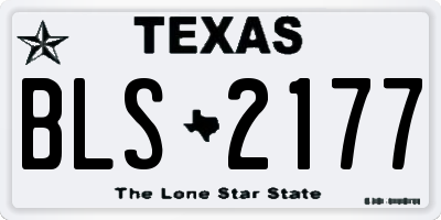 TX license plate BLS2177
