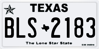 TX license plate BLS2183