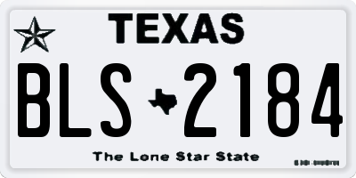 TX license plate BLS2184