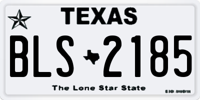 TX license plate BLS2185