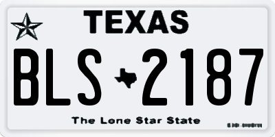 TX license plate BLS2187