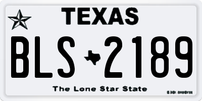 TX license plate BLS2189