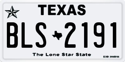 TX license plate BLS2191