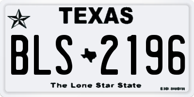 TX license plate BLS2196