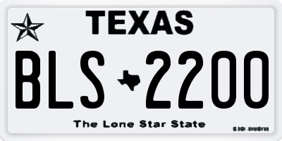 TX license plate BLS2200