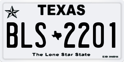 TX license plate BLS2201