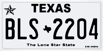 TX license plate BLS2204