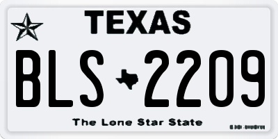 TX license plate BLS2209