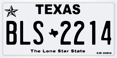 TX license plate BLS2214