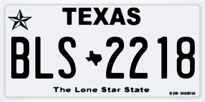 TX license plate BLS2218
