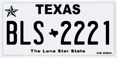 TX license plate BLS2221