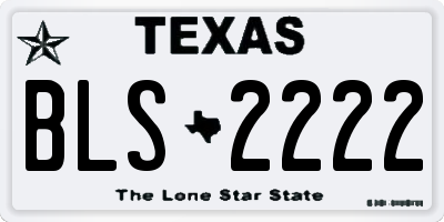TX license plate BLS2222