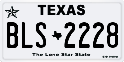 TX license plate BLS2228
