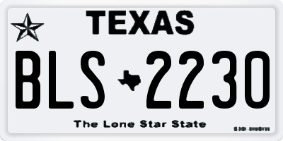 TX license plate BLS2230