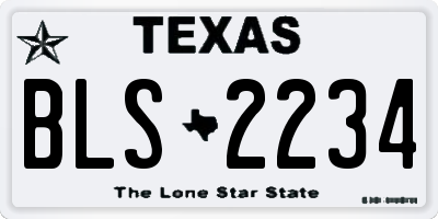 TX license plate BLS2234