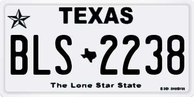 TX license plate BLS2238