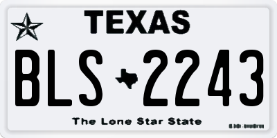 TX license plate BLS2243