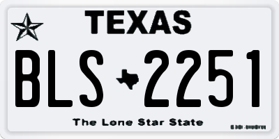 TX license plate BLS2251