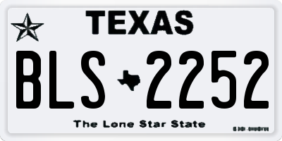 TX license plate BLS2252