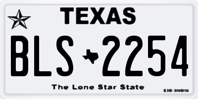 TX license plate BLS2254