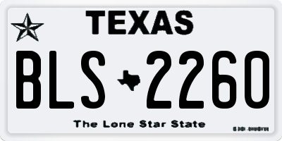 TX license plate BLS2260