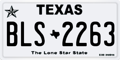 TX license plate BLS2263