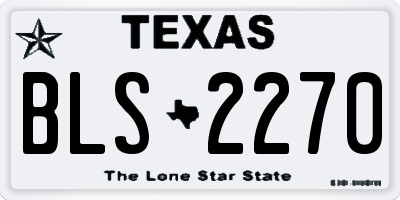 TX license plate BLS2270
