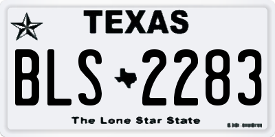 TX license plate BLS2283