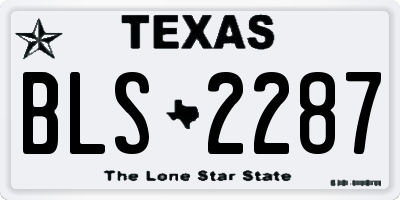 TX license plate BLS2287
