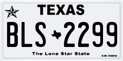TX license plate BLS2299