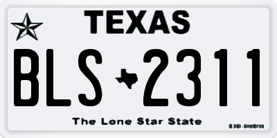 TX license plate BLS2311