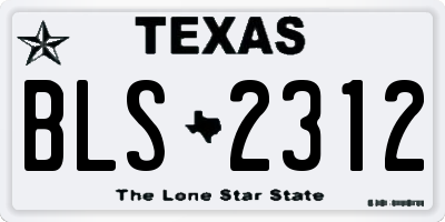 TX license plate BLS2312