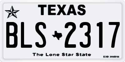 TX license plate BLS2317
