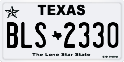 TX license plate BLS2330