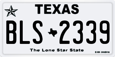 TX license plate BLS2339