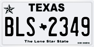 TX license plate BLS2349