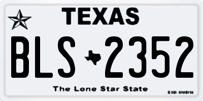 TX license plate BLS2352