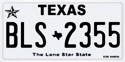TX license plate BLS2355