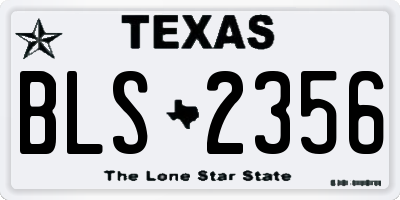 TX license plate BLS2356