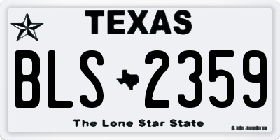 TX license plate BLS2359
