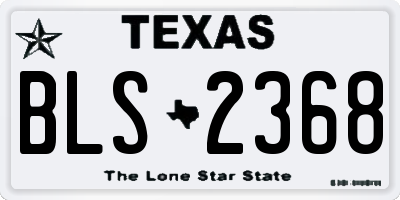 TX license plate BLS2368