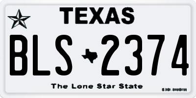 TX license plate BLS2374